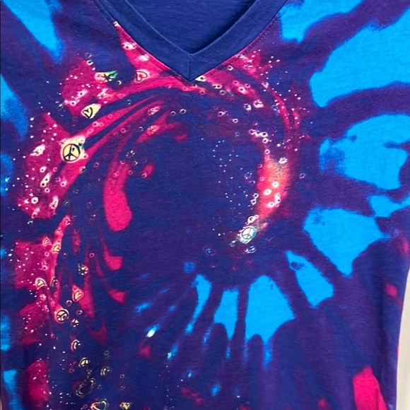 Disney Tinkerbell Shirt Tshirt Top Blue Purple Tie Dye World Parks Disneyland - Picture 3 of 10